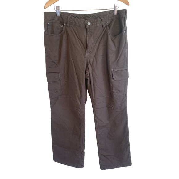 Duluth Flex Fire Hose Relaxed Leg Cargo Pants Women's 14 x31 Brown - Picture 14 of 15